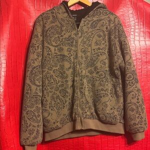 Forever 21 Women's Bomber Jacket - Brown Floral